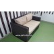 Плетеный диван из искусственного ротанга «Acoustic» brown 2-х местный