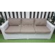 Плетеный диван из ротанга «Louisiana» white&beige 3-х местный