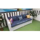 Плетеный диван из ротанга «Louisiana» white&blue 3-х местный