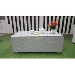 Плетеный кофейный стол «Louisiana» white 120х60 см