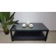 Плетеный кофейный стол "Nina" black с полочкой 120х60 см