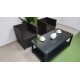 Плетеный кофейный стол "Nina" black с полочкой 120х60 см