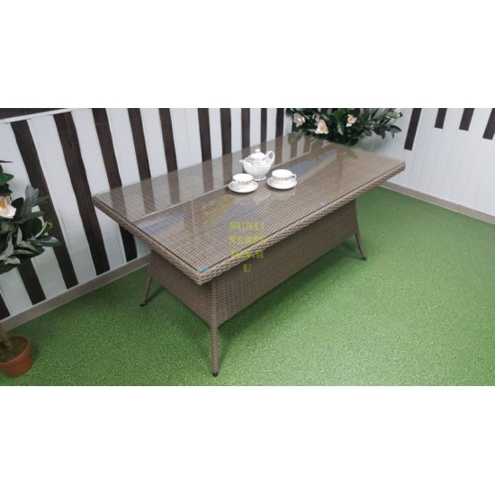 Плетеный стол «Samurai» beige 160х90 см 