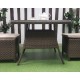 Плетеный стол «Samurai» brown 90х90 см 