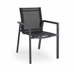 Кресло из алюминия и текстилена "Delia", цвет темно-серый