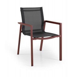 Кресло из алюминия и текстилена "Delia", цвет красный