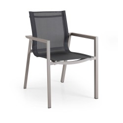 Кресло из алюминия и текстилена "Delia", цвет хаки