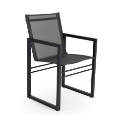 Кресло обеденное из алюминия "Vevi" black