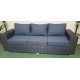 Плетеный диван «Cinzano» black