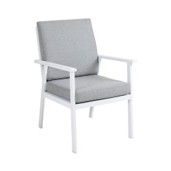 Кресло обеденное из алюминия "Samvaro", цвет белый