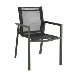 Кресло из алюминия и текстилена "Delia", цвет зеленый