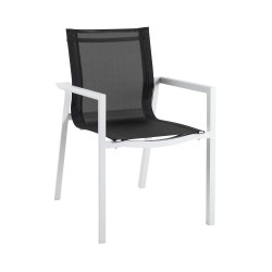 Кресло из алюминия и текстилена "Delia", цвет белый