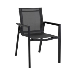 Кресло из алюминия и текстилена "Delia", цвет черный