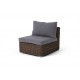 Плетеный модульный диван "Лунго" коричневый