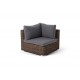 Плетеный модульный диван "Лунго" коричневый