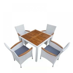 Плетеная мебель "AFM-440A 90x90 White (4+1)"