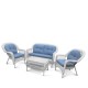 Плетеная мебель "LV-520 White/Blue"