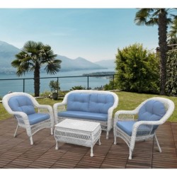 Плетеная мебель "LV-520 White/Blue"