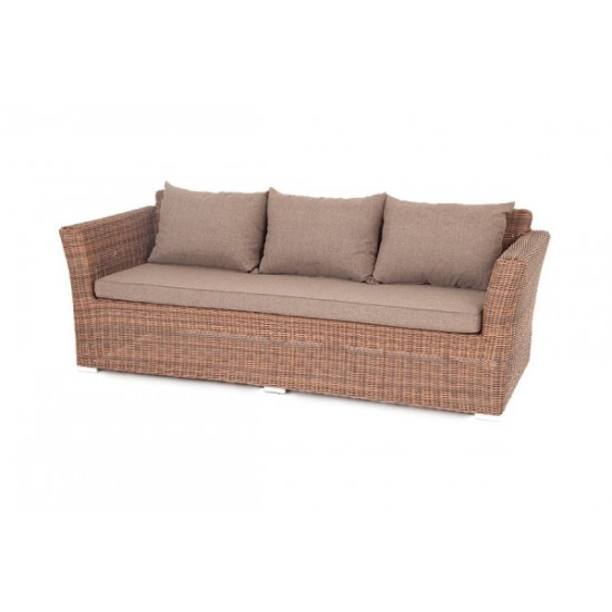 Плетеный трехместный диван "Капучино" коричневый