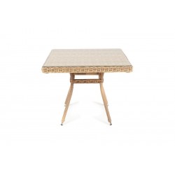 Плетеный стол  "Айриш"  90х90 см, цвет соломенный