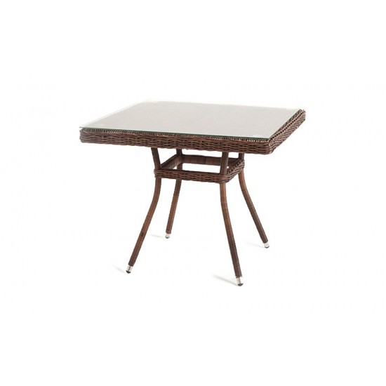 Плетеный стол "Айриш", коричневый 90х90 см