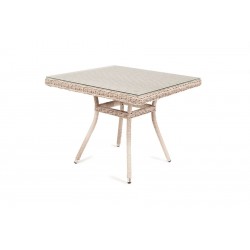 Плетеный стол "Айриш", бежевый 90х90 см