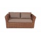 Плетеный двухместный диван "Капучино" коричневый