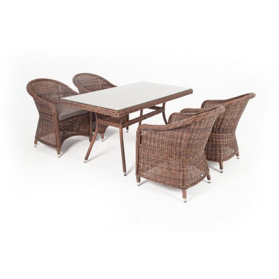 Плетеная мебель "Латте-140 R", цвет коричневый