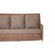 Плетеный диван "Гляссе", трехместный, цвет коричневый