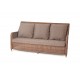 Плетеный диван "Гляссе", трехместный, цвет коричневый