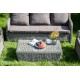 Плетеный диван "Гляссе", трехместный, цвет графит (гиацинт)