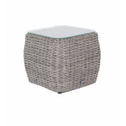 Плетеный кофейный стол "Кальяри" 54х54 см, цвет серый (гиацинт)