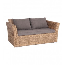 Плетеный двухместный диван "Капучино" соломенный (гиацинт)