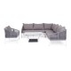 Садовая мебель "Канны"  с угловым диваном, цвет светло-серый