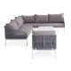 Садовая мебель "Канны"  с угловым диваном, цвет светло-серый