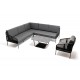  Садовая мебель "Канны" с угловым диваном, цвет темно-серый