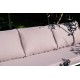 Садовый диван "Канны", трехместный, белый каркас/светло-серый роуп