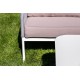 Садовый диван "Канны", трехместный, белый каркас/светло-серый роуп