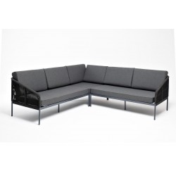 Садовый угловой диван "Канны"  из алюминия, цвет темно-серый
