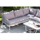 Садовый угловой диван "Канны" из алюминия, цвет светло-серый