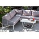Садовый угловой диван "Канны" из алюминия, цвет светло-серый