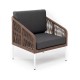 Садовое кресло "Канны", белый каркас/коричневый роуп/серый текстиль
