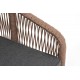Садовое кресло "Канны", белый каркас/коричневый роуп/серый текстиль