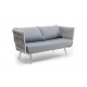 Садовый диван "Монако", двухместный, цвет светло-серый