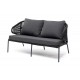 Садовый диван "Милан", двухместный, цвет темно-серый