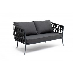 Садовый диван "Диего", двухместный, цвет темно-серый