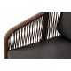 Садовое кресло "Канны", коричневый каркас/коричневый роуп/серый текстиль