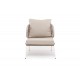 Садовое кресло "Милан", белый каркас/бежевый роуп/бежевый текстиль