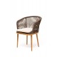 Садовый стул "Марсель", каркас дуб/коричневый роуп/бежевый текстиль