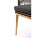 Садовый стул "Марсель", каркас дуб/коричневый роуп/серый текстиль